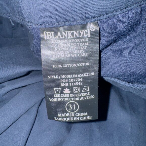 BlankNYC Dark Navy Blue Flat Front High Waisted Ankle Length Pants size 31 - Picture 5 of 6